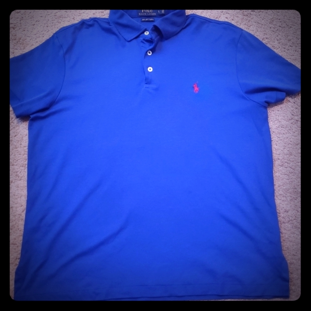 Polo by Ralph Lauren Blue Golf Shirt w/ Red Horse